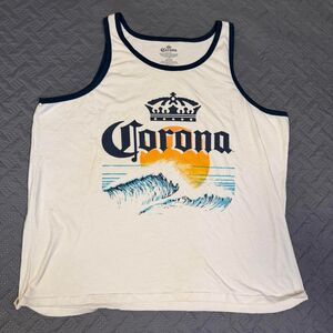 Corona Beer White Tank Top Summer Beachwear Men's Size 3XL Beer Promo
